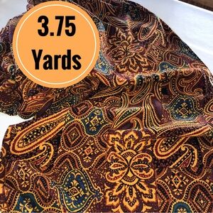 Cotton Blend Paisley Abstract Uncut Fabric (3.75 yds x 44”) GORGEOUS Colors!